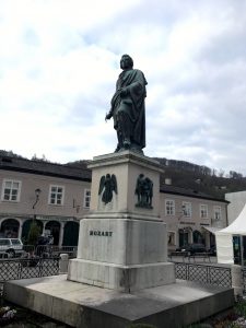 Mozart statue in Salzburg