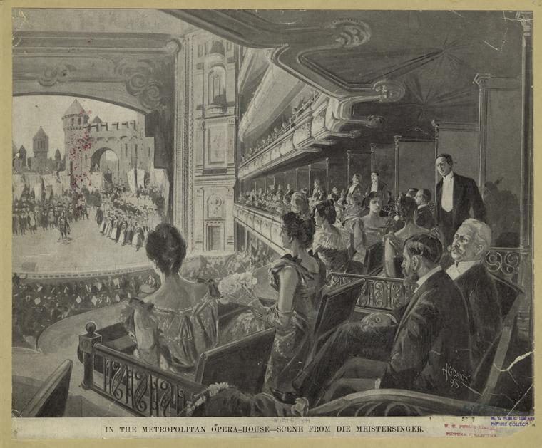 In The Metropolitan Opera House : Scene From Die Meistersinger, 1898 (Public Domain/From the New York Public Library)