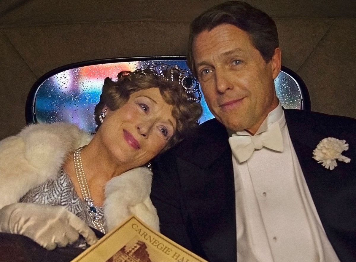 Meryl Streep and Hugh Grant in a scene from 'Florence Foster Jenkins' (credit: Pathe)