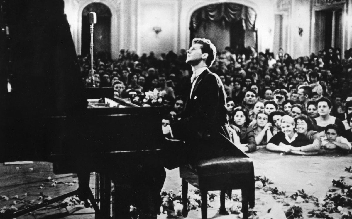 Van Cliburn at the Tchaikovsky Competition in Moscow, 1958.