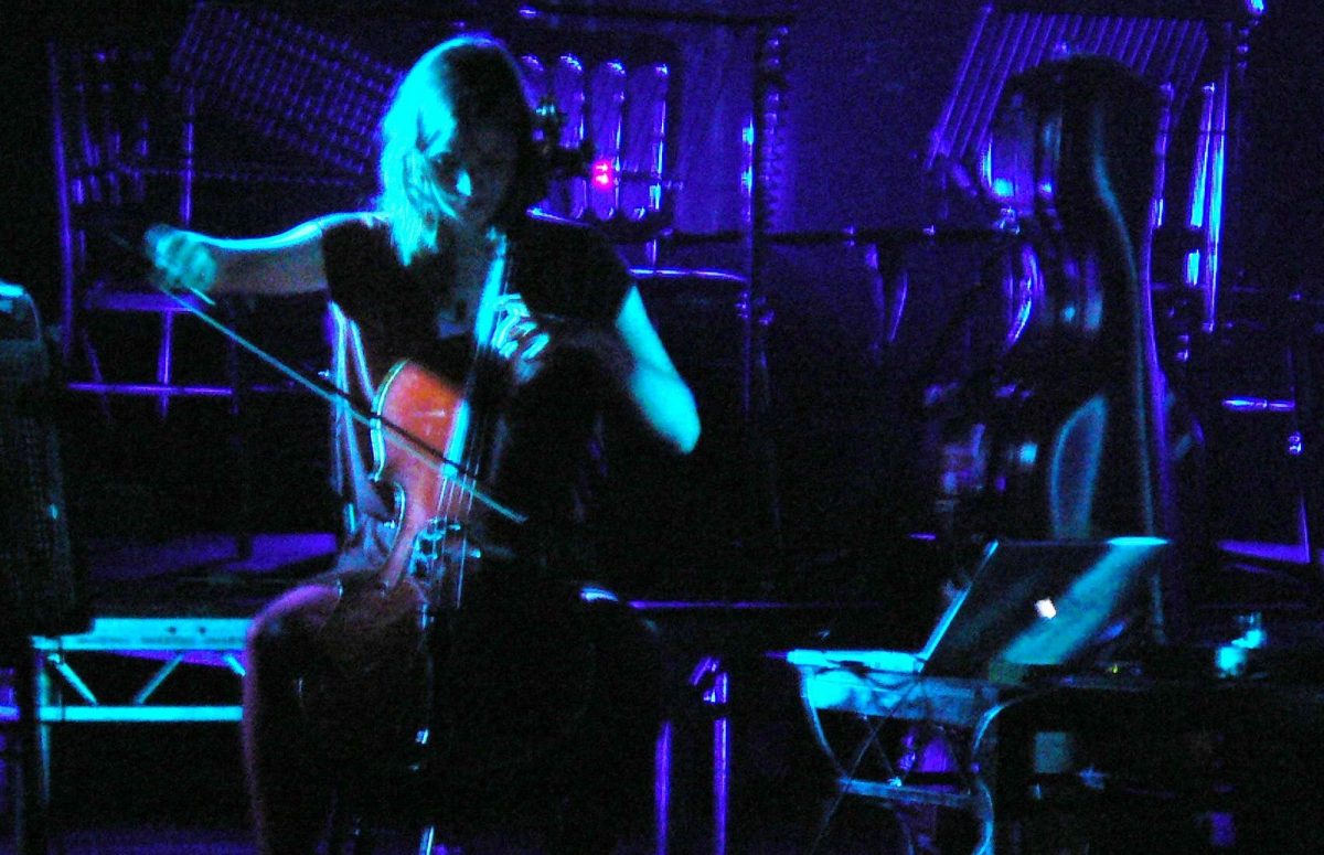 Hildur Guðnadóttir performing at the Roundhouse, London.